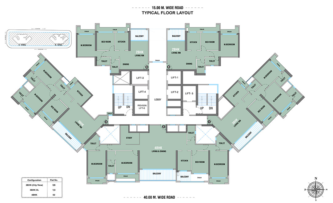 Floor Layout of GeeCee Emerald Residential Project - Kharghar, Navi Mumbai