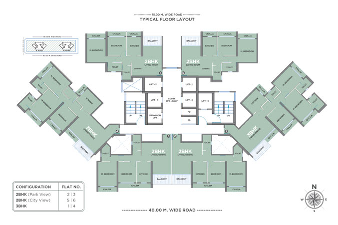 Floor Layout of GeeCee Emerald Residential Project - Kharghar, Navi Mumbai