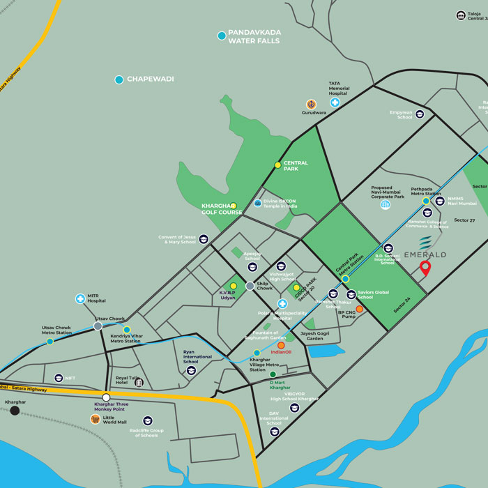 Location Map of GeeCee Emerald, Kharghar, Navi Mumbai