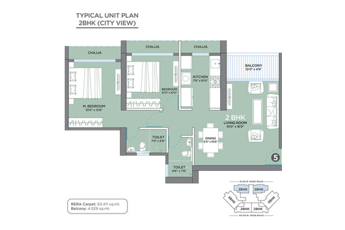 2 BHK City View Apartment in Kharghar, Navi Mumbai - GeeCee Emerald